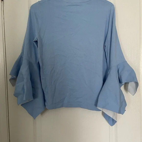 COS Blue Ruffle Sleeve Top - Picture 4 of 6